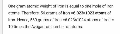 1. How many atoms are in 55.78g of pure iron? How many moles of iron is it?

bonus question: calcul