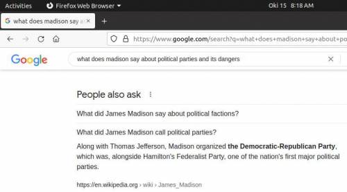 What does madison say about political parties and its danger?
