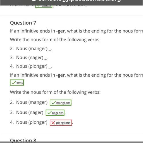 Can you provide the correct aswers?

If an infinitive ends in -ger, what is the ending for the nou