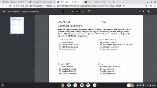Classifying Polynomial - algebra 1