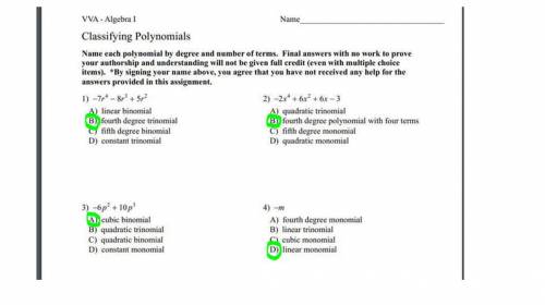 Classifying Polynomial - algebra 1