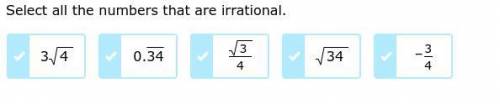 Select all the numbers that are irrational.