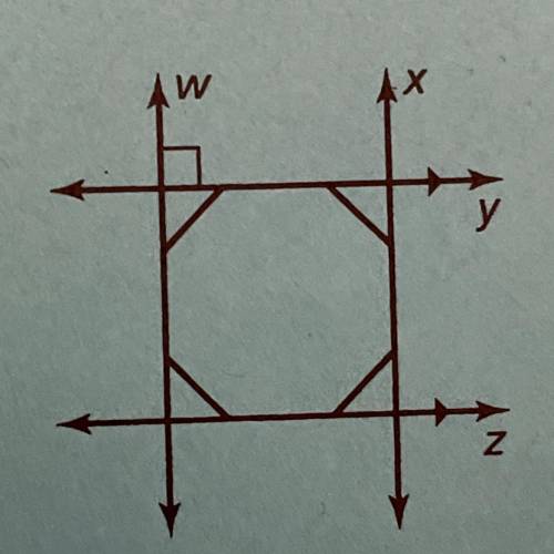 7. You extend the sides of a regular octagon as shown in the figure. You are given that w is perpen