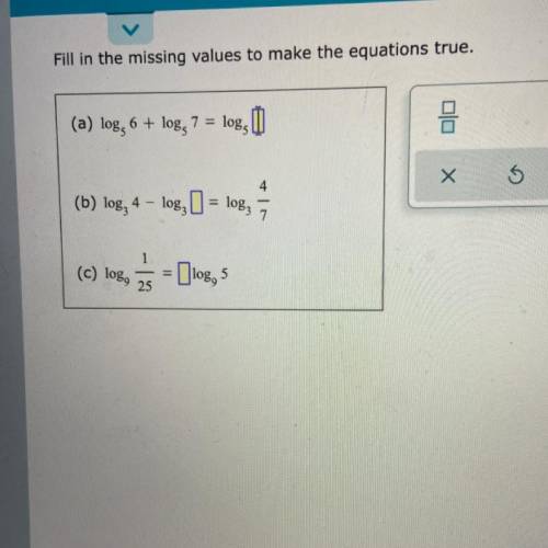 Fill in the missing values to make the equations true.