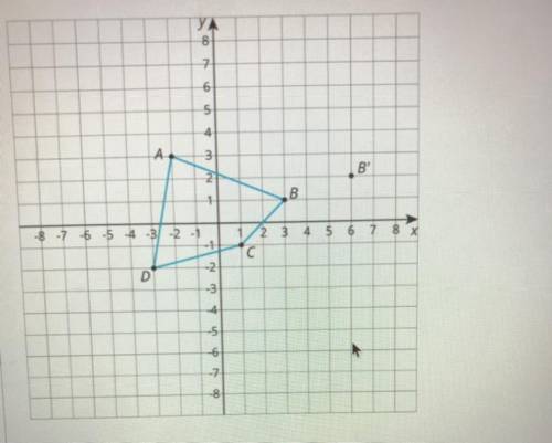 Quadrilateral ABCD is dilated with center (0,0, taking B to B’. Draw A’ B’ C’ D’

Find location of