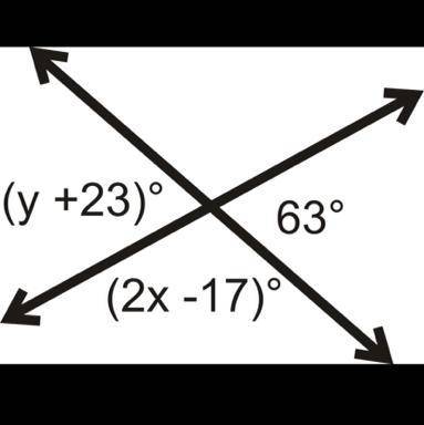 Solve for x and y and find the measures of all 4 angles