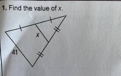 1. Find the value of x.