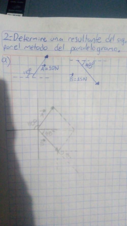 Alguien sabe como podría acomodar estos 2 vectores por método de paralelogramo? es mi único problem