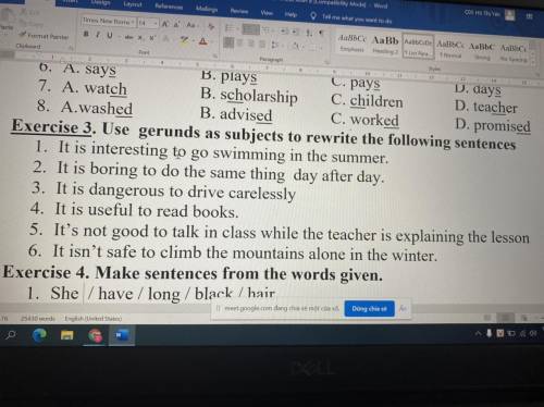 Use gerunds as subject to rewrite the following sentences.
