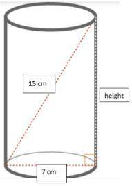 Use what you learned about Pythagorean Theorem to find the height of the cylinder. Round to the nea