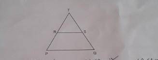 12. In the given figure, RS is parallel to PQ, If RS = 3 cm, PQ = 6 cm and ar(∆TRS) = 15cm³, then a