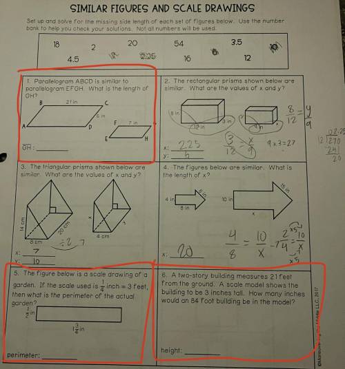 Can someone help me with questions 1, 5, and 6. It’s about similar figures and scale drawings. It’s