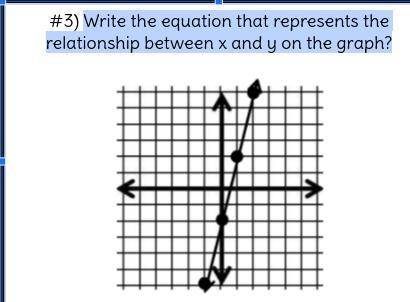Write the equation that represents the relationship between x and y on the graph?