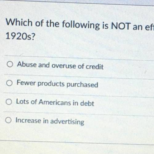 Which of the following is NOT an effect of the superficial prosperity of the
1920s?
