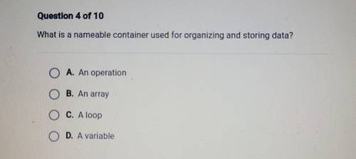What is a nameable container used for organizing and storing data?