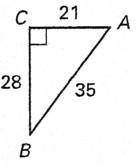 Referring to the Fig. in Question #47, find the tangent of
∠A. Give answer in simplest form.