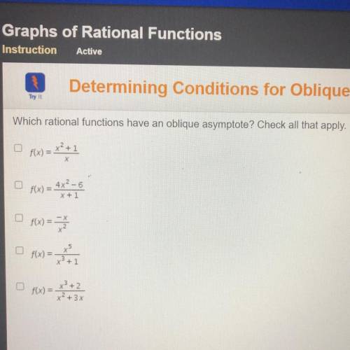 Which ones have an oblique asymptote?