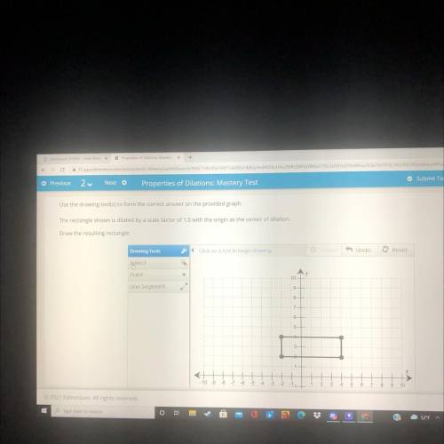 Use the drawing tool(s) to form the correct answer on the provided graph.

The rectangle shown is