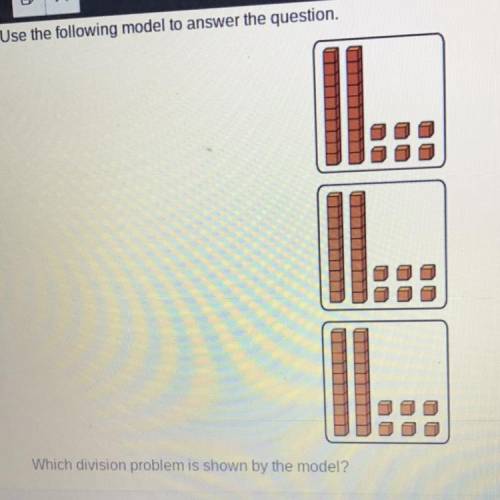 {part A} Use the following model to answer the question.

{ part B} Which division problem is show