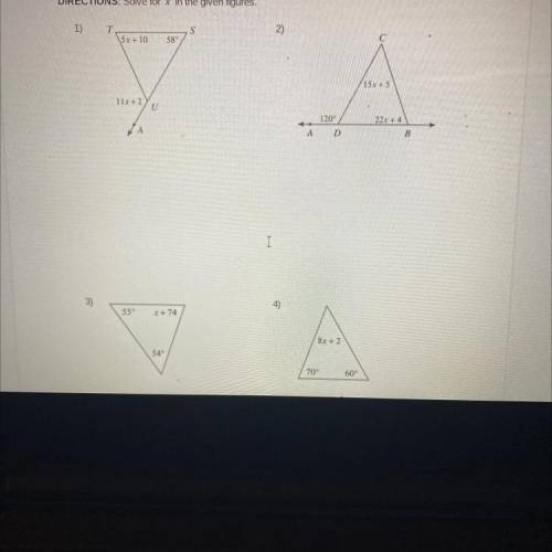Solve for “X” in the given figures. Thanks in advance!!
