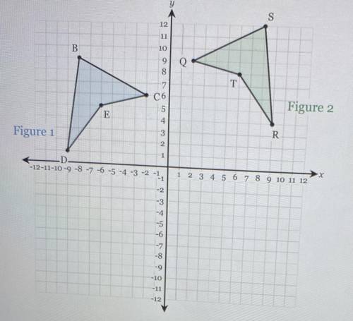 determine if two figures below are congruent . use the drop down menus below to justify why. which