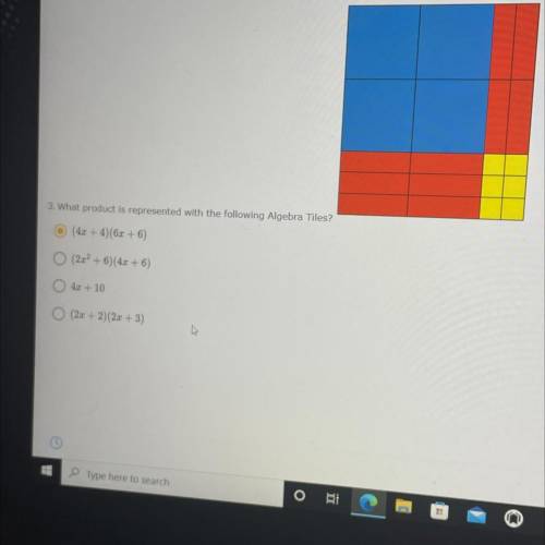 HELP ASAP What product is represented with the following algebra tiles￼