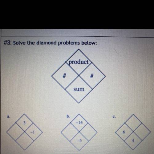 Solve the diamond problems below