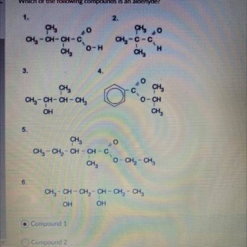 Hi I of the following compounds is an aldehyde?