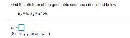 Find the nth term of the geometric sequence.