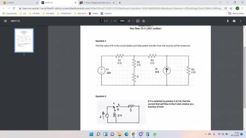 Find the value of R in the circuit below such that power transfer from the sources will be maximum