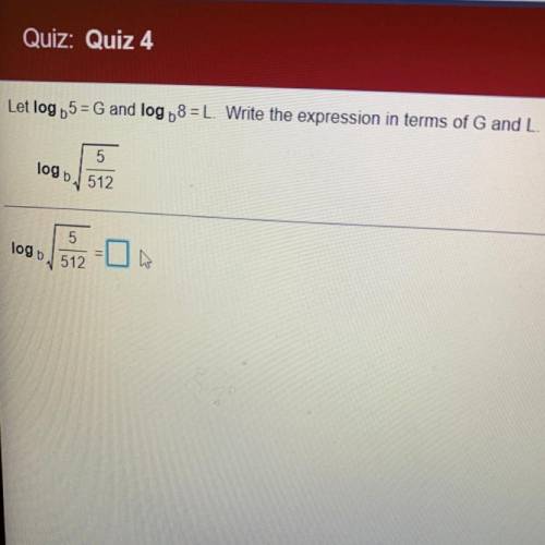 Write the expression in terms of G and L