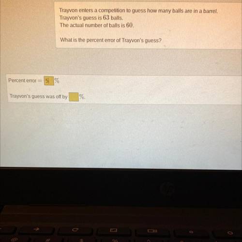 HELP PLEASE!

i’m confused about the part ‘Trayvon’s guess was off by _%’ . please help , giving b