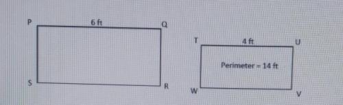 Given: PQRS ~ rectangle TUVW.What is the perimeter of rectangle PQRS?