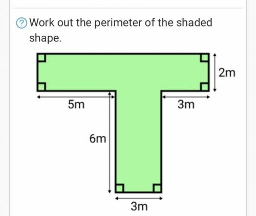 Work out the perimeter of the shaded shape.