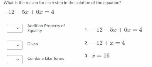 What is the reason for each step in the solution of the equation?
(see below)