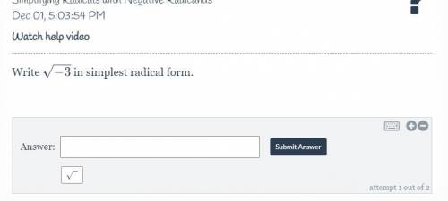 Write in simplest radical form.