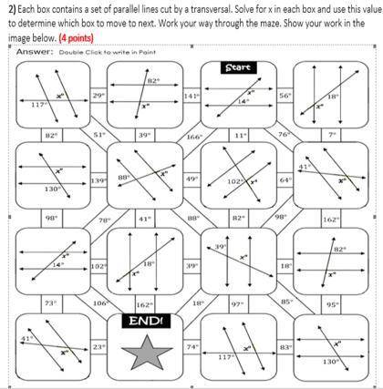 25 points please answer simple maze math with angles