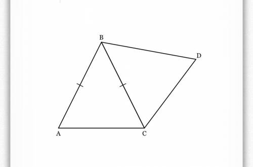 Given: Line AB is congruent to line BC and line BC bisects angle ACD.

Prove: angle A is congruent
