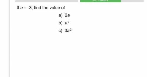 IF A = -3Find the value of