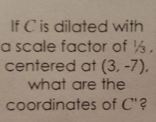 How do you dilate with a scale factor less than one when the center is not the origin?

Point C is