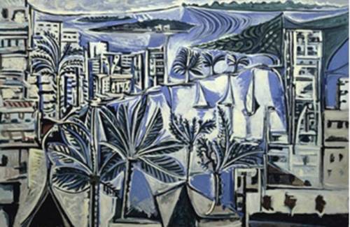 Which of the following describes an element of art used in Pablo Picasso's The Bay of Cannes?

a.T
