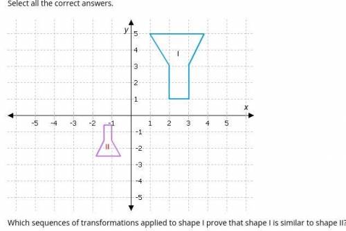 PLEASE HELP. Select all the correct answers.

Which sequences of transformations applied to shape