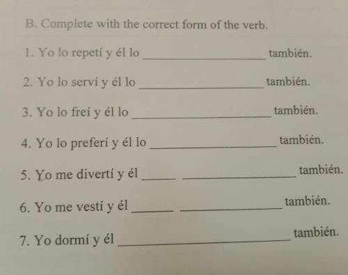 Hello can you help me on my Spanish work I need all of the answers