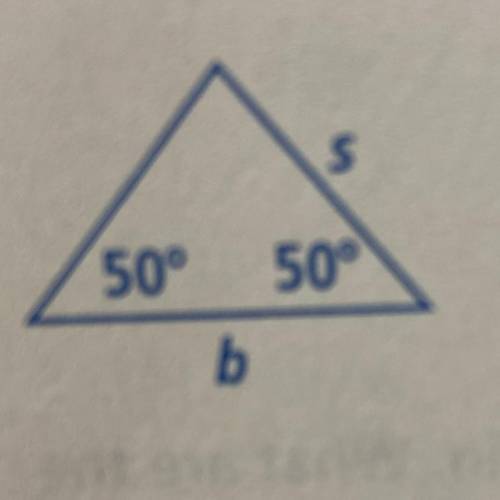 4. Use Structure An isosceles triangle has base

angles that each measure 50. How could you
determ