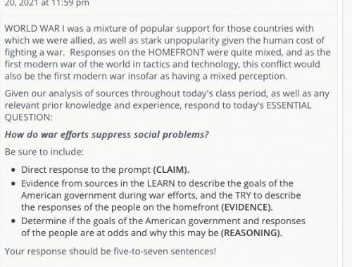 This is about home front How does war efforts suppress social problems?