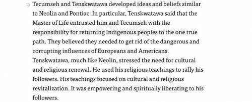 What religious message helped motivate the followers of Tecumseh and Tenskwatawa, according to para