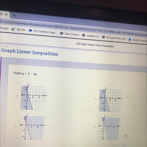 Graph y>1-3X 
1 
2 
3
Or 4
In the picture attached
