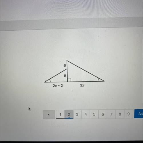 The two triangles are similar what is the value of x