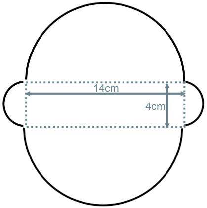 Find the area of the following shape, given its curves are made from parts of circles with diameter