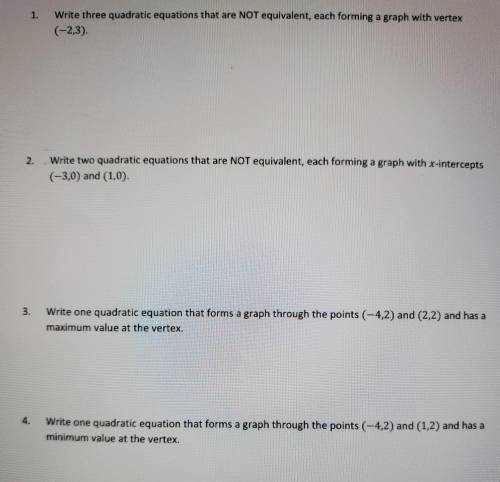 Can I have help with these four problems please,